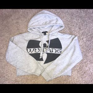 Wu Tang Grey Cropped Hoodie